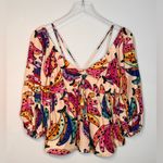 Farm Rio Banana Bunch Voluminous Puff Sleeve Blouse Shirt Top Photo 2