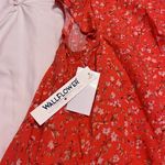 Wallflower Red Floral Women's Blouse Orange Size L Photo 3