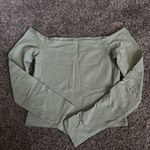 Hollister  Green Off-Shoulder Long Sleeve Top Photo 0