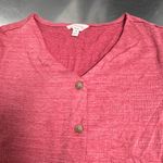 Weatherproof  Vintage Red V Neck Red Button Down Tie Front Blouse - Large - VGUC Photo 2