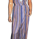 Wild Fable Blue Beige Halter Jumpsuit XXL NWT Photo 0