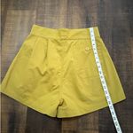 Doen High Waist Pleated Cotton Shorts Mustard Yellow Size 10 Photo 5