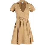 Diane Von Furstenberg  KALEY Cotton Wrap Dress  Size 6 Tan Utility Fit & Flare Photo 13