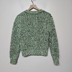 Maison Margiela Womens Ribbed Green Speckled Wool Blend Knit V Neck Sweater Sz S Photo 4