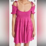 Free People  HAPPY WITH YOU SMOCKED TIERED MINI DRESS IN pink plum xs Photo 1