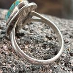 Native American Southwestern Oval Turquoise Silver Marked Mike AB Sterling Ring Blue Photo 9