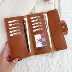 Brown Fold Over Long Wallet ID and Card holder Long Wallet Photo 1