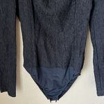 ZARA NWT  black crinkle square neck long sleeve bodysuit Photo 4