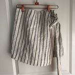 Theory linen cotton wrap tie split striped mini skirt Photo 2