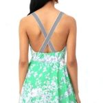 Tuckernuck Lila Dress Flare Green Floral Pinafore Sundress Sz S EUC Crossback Photo 1