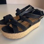 Bamboo  Black  Espadrille Platform Strappy Sandals Women's Size 6 Photo 3