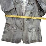 Worthington  Vintage Lavender Metallic Blazer Jacket 100% Leather Single Button Photo 12
