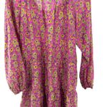 Xirena Dalyn Pink Floral Tiered Peasant Mini Dress Women's M Cotton Silk Blend Size M Photo 0