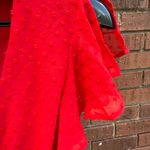 Lulus  Much to Celebrate Red Swiss Dot Flutter Sleeve Wrap Mini Dress Size Small Photo 3