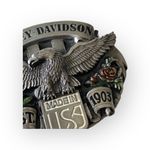 Vintage: Harley Davidson x Harmony Designs ©️1989 ☻ Eagle Rose Metal Belt Buckle Silver Photo 5