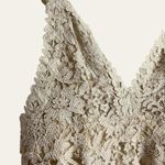 Masala Beige Floral Lace Plunge V Photo 3