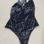 Aerie  Crushed Velvet Bodysuit Dark Gray One Piece Size Small Photo 0