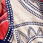 Sangria Women's Lace Up Neckline Puff Print Shift Dress Terra Cotta Blue Size 12 Photo 7