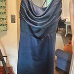 Hello Molly  Navy Silk Dress Blue Photo 0