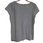 Premise  Nautical Tee Striped with Lace up style at neckline Large Navy & White Photo 1