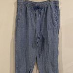 Athleta  Retreat Linen Wide-Leg Pant Size 20 Plus Blue Coastal Grandmother Photo 0