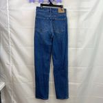 H&M NWOT women's dark medium wash blue denim straight cut stretch jeans pants 2 Photo 4