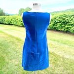 CDC Petite Sleeveless Shiny Glitter Sheath Dress Size 8 Blue Photo 3