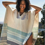 Tribe Alive  Caftan Poncho in gray and white Photo 0