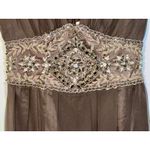 NWT Mandalay Brown Silk Beaded Sequin Maxi Long Gown Evening Formal Dress Size 8 Photo 2