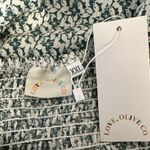 Love Olive Co Tuscany Midi Peasant Smocked Dress XXL Floral Puff Sleeve Pockets Green Photo 6