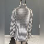 89th and Madison Grey white stripe turtleneck sweater top shirt  woman’s L petite Photo 3