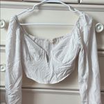 PacSun White Satin Long Sleeve Corset Top Photo 1