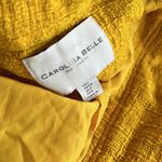 Carolina belle NWOT  Yellow Zipper Fringe Detail Moto Blazer Cotton Small Photo 4