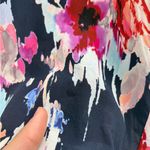 Kate Spade  Blue Red Watercolor Floral Silk Sleeveless V-neck Relaxed Fit Top 4 Photo 6