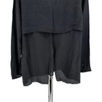 Club Monaco  Black 100% Silk Flyaway Back Blouse Top Long Sleeve size Medium Photo 4
