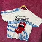 The Rolling Stones Nailed Hot Lips Blue Tie Dye 3x Photo 2