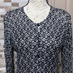 Verve Ami  Black And White Button Down Cardigan Sweater Top Shirt Sz M Photo 4