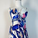 Farm Rio NWOT  Linen Off-White Blue Foliage Maxi Dress Size L Photo 6