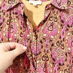 A loves A Paisley Print Button Down Collar Long Sleeve Tiered Maxi Dress Small Photo 6