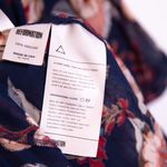 Reformation  Guava Floral Flower Print Pattern Chiffon Wrap Tie Mini Dress 2 Photo 3