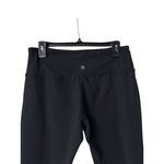 Athletic Works Athleta Long Leggings M Black Heather Eggplant Color Block Sporty Gym Workout Photo 13