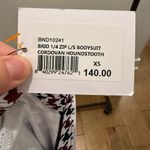 Bandier NWT  Women’s Brio 1/4 zip long sleeve Houndstooth Bodysuit Photo 5