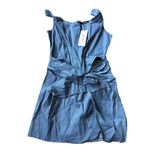 Micas  3D Flower Ruched Girly Tank Mid Wash Mini Denim Dress XL Photo 1