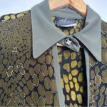 Artex Collection Crocodile Reptile Print Cardigan Blouse Size XXL Green Photo 2