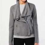 Vince Drape Suede Leather Jacket in Grey Photo 1