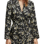 Scotch & Soda NWT Size L Black Yellow Floral Draped Blazer Belted Garden Girl Photo 0