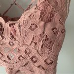 Free People FP One Adella Bralette Boho Lace Camisole Top Pink Rose bohemian M Photo 8