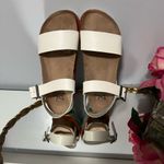 Dirty Laundry  White and Brown Sandals with Platform Sole Photo 2