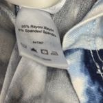 Venus  Blue Tie Dye Rayon Blend V Neck Cold Shoulder Short Sleeve Top Womens M Photo 12