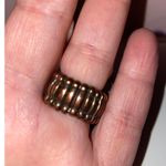 Lot of 3 Statement Rings Adjustable Bands Peacock Enamel Rhinestone Cocktail Gold Photo 2